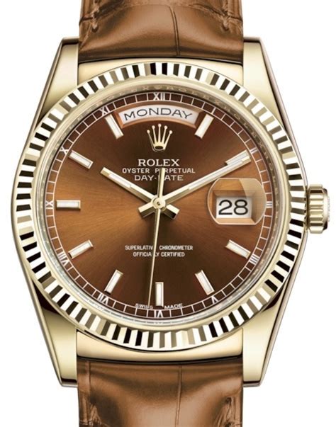 rolex day date leather band|rolex leather band women's watch.